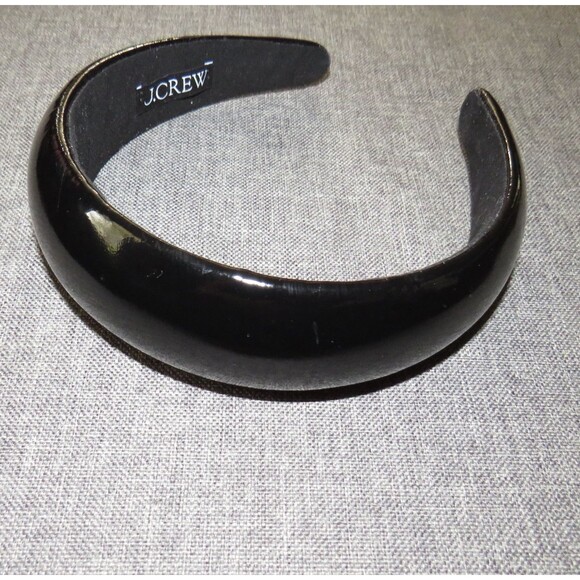 J. Crew Black Leather Puffy Headband main image 4